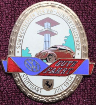 Volkswagen "Gute Fahrt" Summermeeting VW-Hundredthousand 1954 Brass enameled (3480)